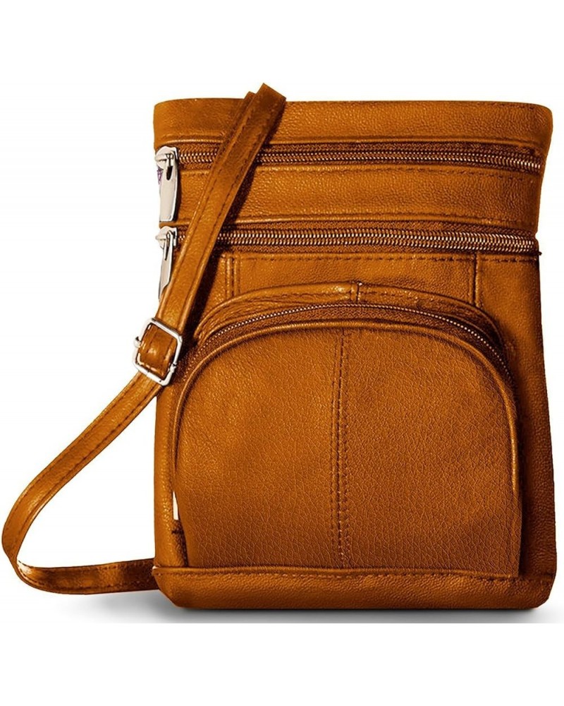 Premium Genuine Leather Crossbody Bags Over the Shoulder Purse Tan $22.79 Crossbody Bags