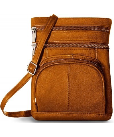 Premium Genuine Leather Crossbody Bags Over the Shoulder Purse Tan $22.79 Crossbody Bags