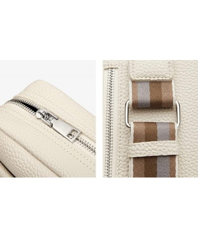 Women's Crossbody Bag PU Leather One Shoulder Bags Square Clutches Mini Purse With Zipper White $11.61 Totes