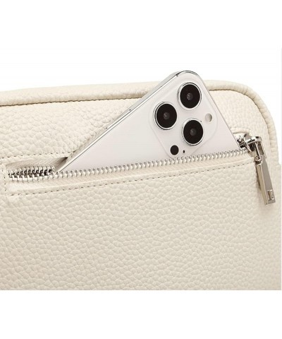 Women's Crossbody Bag PU Leather One Shoulder Bags Square Clutches Mini Purse With Zipper White $11.61 Totes