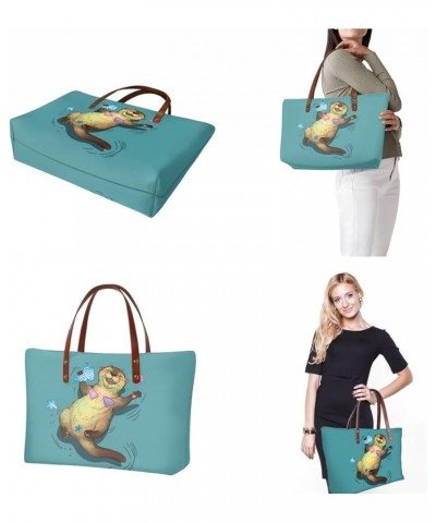 Handbags for Women Large Capacity Crossbody Totes with Wallet Clutch 2pcs Set Otters $29.76 Shoulder Bags