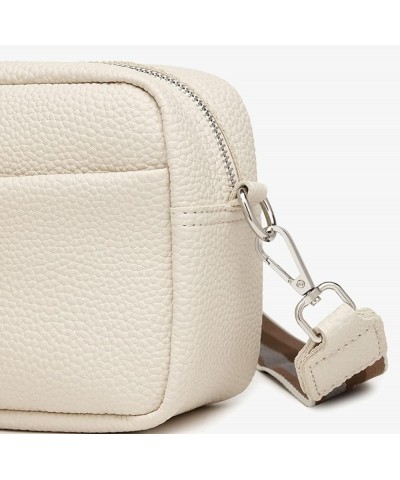 Women's Crossbody Bag PU Leather One Shoulder Bags Square Clutches Mini Purse With Zipper White $11.61 Totes