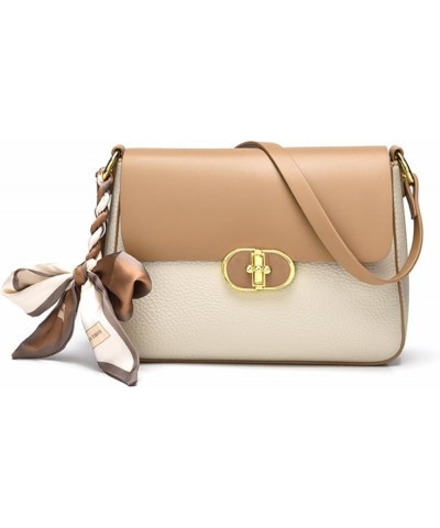 Multifunctional Fashion PU Crossbody Bag - Comfort Touch with Exquisite Bow Decoration Beige/Khaki $16.40 Crossbody Bags