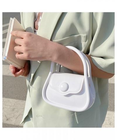 Womens Totes Shoulder Bag Hobo Tote Bag Handbag Retro Bag Solid Color Retro Candy Color Mini Bag White $9.53 Totes