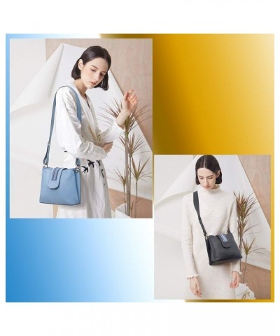 Fashion Ethnic Style Embroidered Shoulder Bag, Lady Leather Cross-Body Bag Blue $124.59 Shoulder Bags