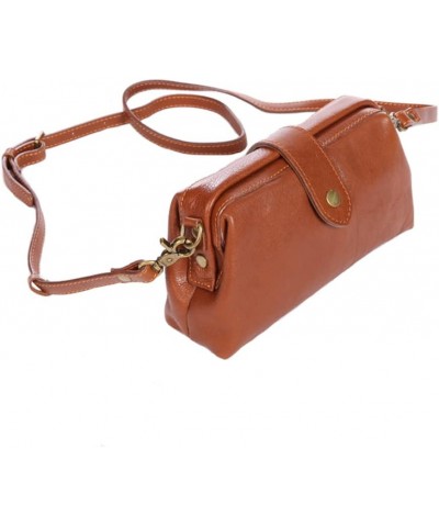 Women's Genuine Leather Shoulder Bag Retro Crossbody Purse with Adjustable Straps Clutch Messenger Wallet for Travel Brown $3...