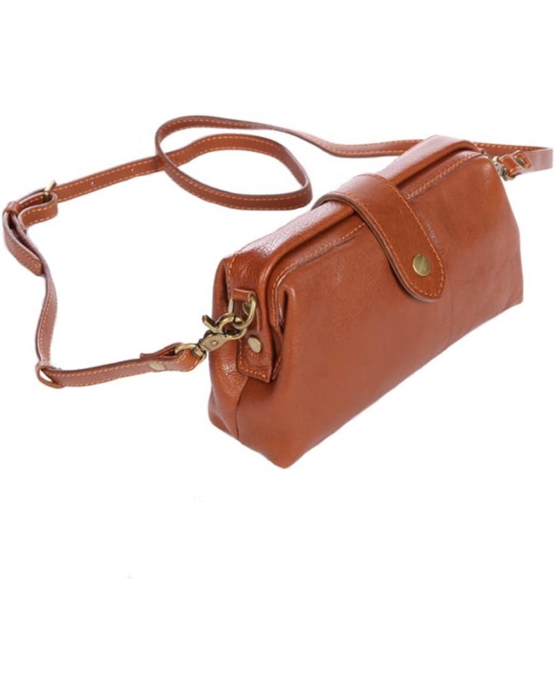 Women's Genuine Leather Shoulder Bag Retro Crossbody Purse with Adjustable Straps Clutch Messenger Wallet for Travel Brown $3...