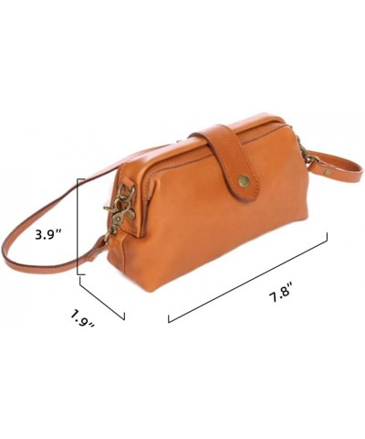 Women's Genuine Leather Shoulder Bag Retro Crossbody Purse with Adjustable Straps Clutch Messenger Wallet for Travel Brown $3...