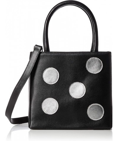 Leather Polka Dot Patchwork 2-Way Mini Tote Bag 10 Black $63.00 Totes