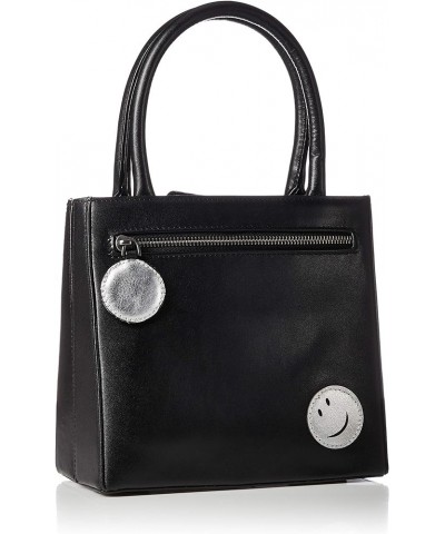 Leather Polka Dot Patchwork 2-Way Mini Tote Bag 10 Black $63.00 Totes