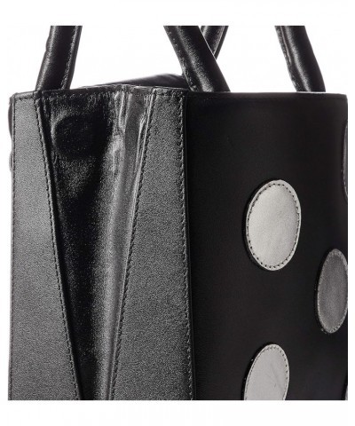 Leather Polka Dot Patchwork 2-Way Mini Tote Bag 10 Black $63.00 Totes