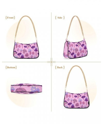 Shoulder Bag Mushroom Fungus Purple Cute Women Clutch Handbag Shoulder Purch Boho Bag Date Chain Bag Tote Bag Spring Holiday ...