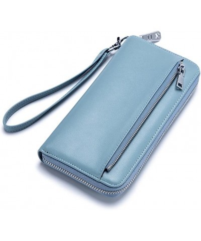 Zipper Long Wallet for Women, Genuine Leather RFID Blocking Card Holder Large Capacity Wristlet Purse Cellphone Bag Fashion C...