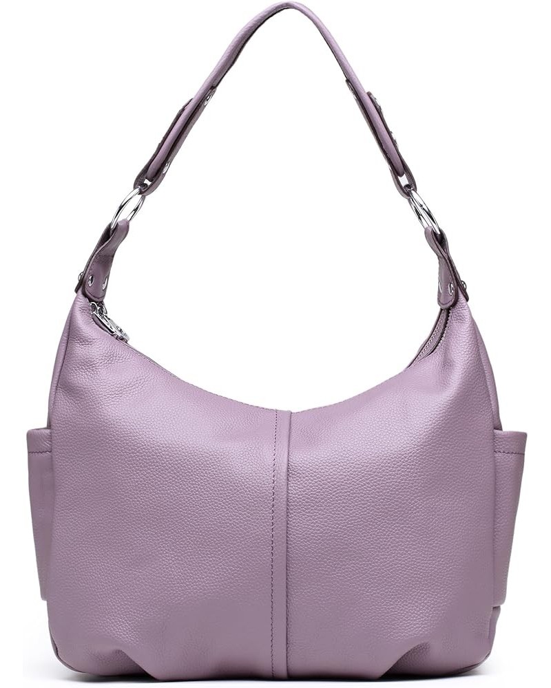 Women's Zipper Cowhide Genuine Leather Shoulder Handbags Crossbody Bag Purple $32.56 Shoulder Bags