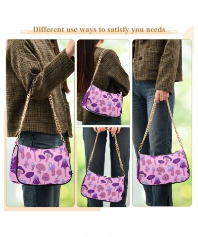 Shoulder Bag Mushroom Fungus Purple Cute Women Clutch Handbag Shoulder Purch Boho Bag Date Chain Bag Tote Bag Spring Holiday ...