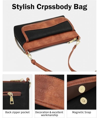 Small Crossbody Bags for Women Trendy, Vegan Leather Clutch Wristlet Purses Designer Shoulder Handbag Black Brown2 $15.40 Wri...