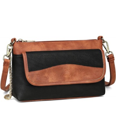 Small Crossbody Bags for Women Trendy, Vegan Leather Clutch Wristlet Purses Designer Shoulder Handbag Black Brown2 $15.40 Wri...