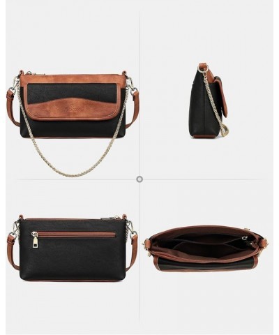 Small Crossbody Bags for Women Trendy, Vegan Leather Clutch Wristlet Purses Designer Shoulder Handbag Black Brown2 $15.40 Wri...