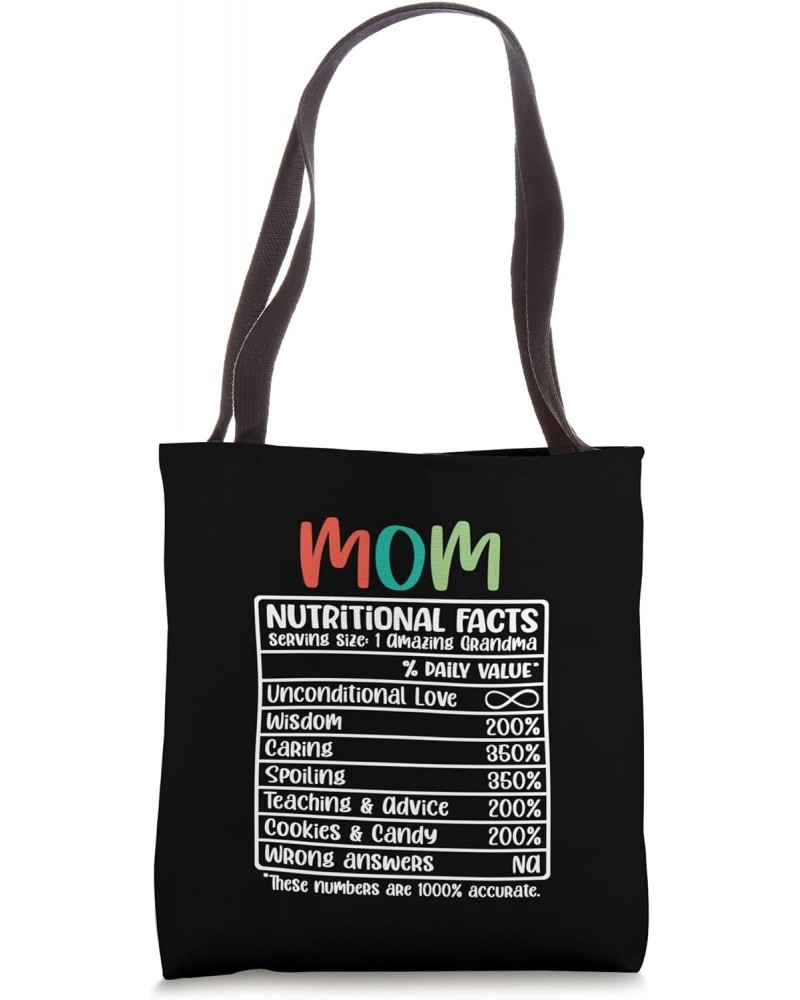 Funny Mom Nutritional Facts Family Funny Retro Style Tote Bag $14.71 Totes