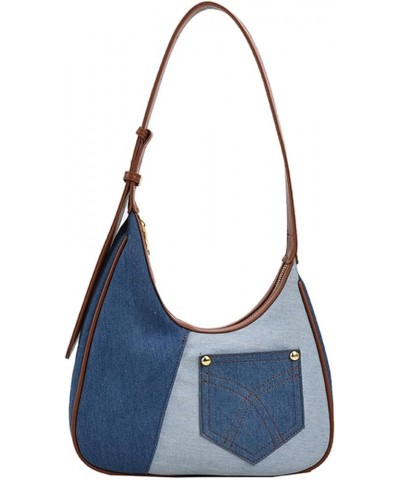 Women Large Denim Bag, Trendy Jean Purses for Women Y2K Denim Shoulder Bag Hobo Purses Handbags Light Blue $16.14 Hobo Bags