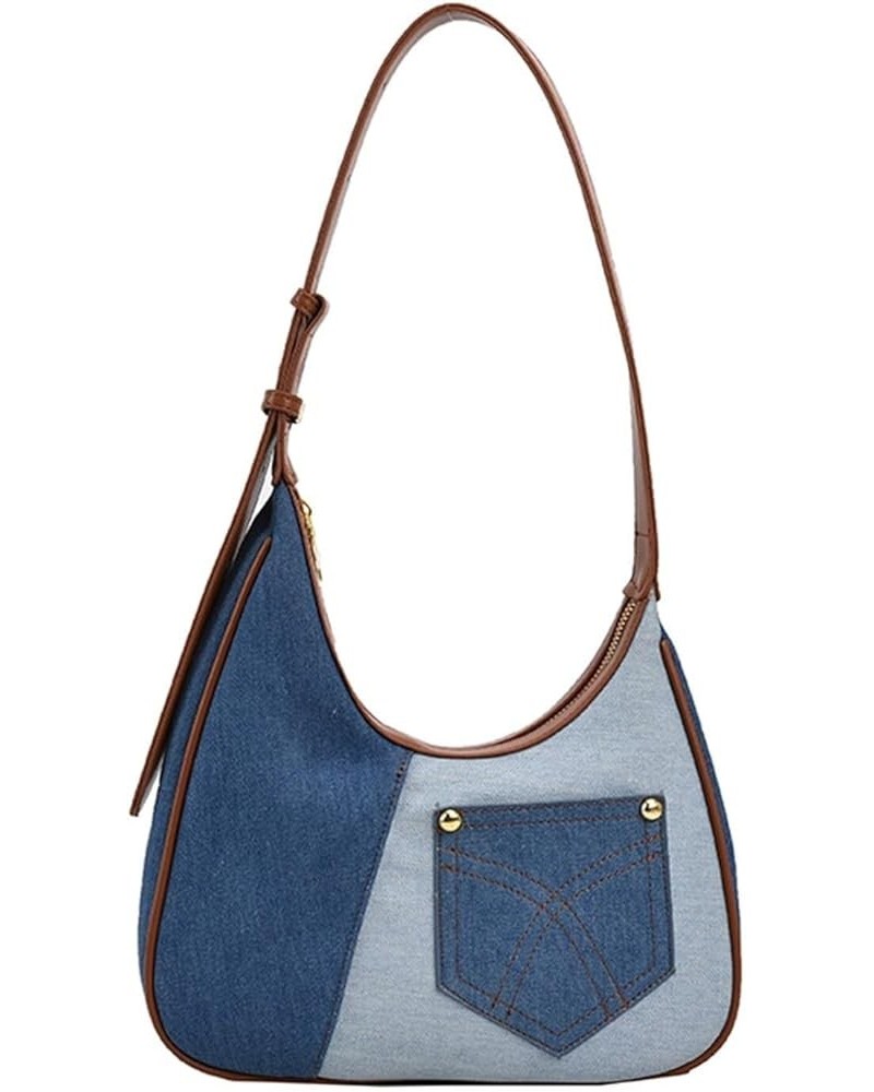 Women Large Denim Bag, Trendy Jean Purses for Women Y2K Denim Shoulder Bag Hobo Purses Handbags Light Blue $16.14 Hobo Bags