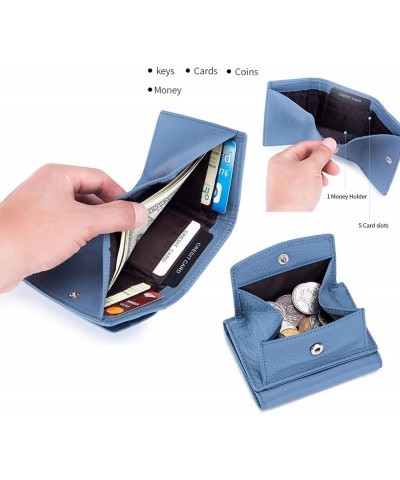 NC Mini Womens Genuine Leather Wallet RFID Blocking Bifold Secure,Coin Purse Wallet,Multi-Card Slot Purse,Blue Blue $17.13 Wa...