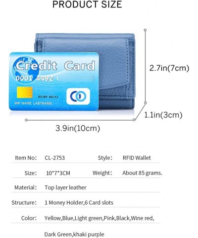 NC Mini Womens Genuine Leather Wallet RFID Blocking Bifold Secure,Coin Purse Wallet,Multi-Card Slot Purse,Blue Blue $17.13 Wa...