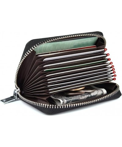 Cash with Zipper Leather Credit Holder womens wallets Small Accordion Wallet id holder secure holder bag small case card wall...