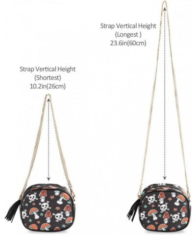 Crossbody Purse Small Crossbody Bags Shoulder Handbags Mushroom Skull for Women $12.25 Shoulder Bags