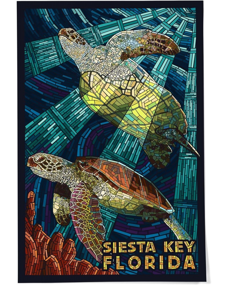 24x36 Inch Giclee Print, Siesta Key, Florida, Sea Turtle, Mosaic $28.99 Totes