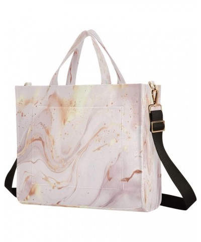 Pink Marble Ripple Crossbody Bag Women Corduroy Tote Bags Casual Shoulder Handbag Hobo Messenger Bag, S $13.15 Totes