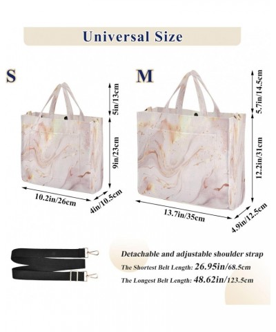 Pink Marble Ripple Crossbody Bag Women Corduroy Tote Bags Casual Shoulder Handbag Hobo Messenger Bag, S $13.15 Totes