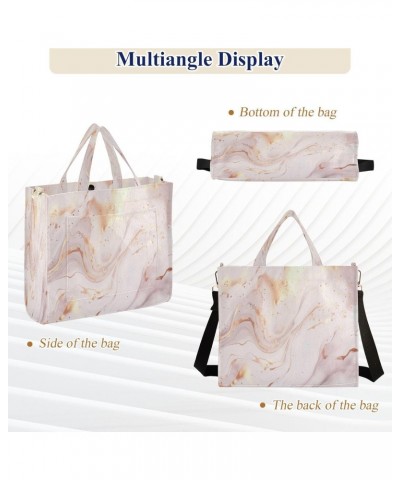 Pink Marble Ripple Crossbody Bag Women Corduroy Tote Bags Casual Shoulder Handbag Hobo Messenger Bag, S $13.15 Totes