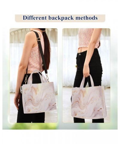 Pink Marble Ripple Crossbody Bag Women Corduroy Tote Bags Casual Shoulder Handbag Hobo Messenger Bag, S $13.15 Totes