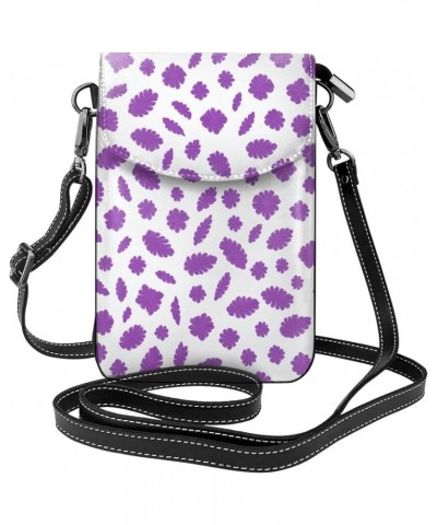 Skull Print Patterns Small Mobile Phone Wallet Leather, Multi Colored, Lightweight And Cute Purple Leaf Print Pattern $19.98 ...