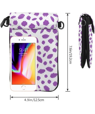 Skull Print Patterns Small Mobile Phone Wallet Leather, Multi Colored, Lightweight And Cute Purple Leaf Print Pattern $19.98 ...