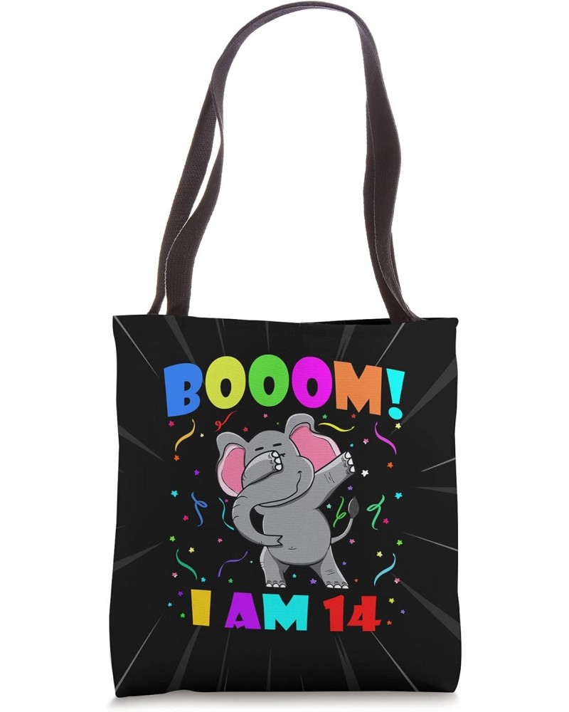 Dabbing Elephant - Booom! I Am 14 Boys Girls 14th Birthday Tote Bag $12.71 Totes