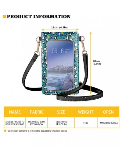 Aztec Style Touch Screen Purse Crossbody Cell Phone Bag for Women Teal Marble $14.39 Crossbody Bags