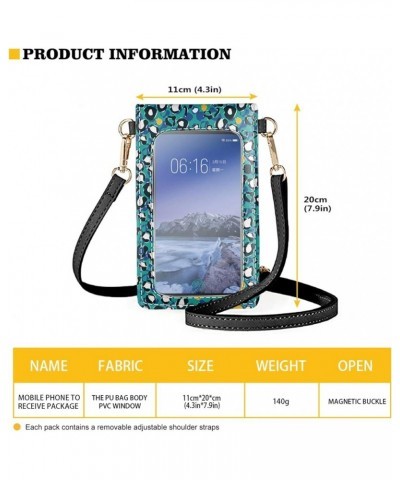 Aztec Style Touch Screen Purse Crossbody Cell Phone Bag for Women Teal Marble $14.39 Crossbody Bags