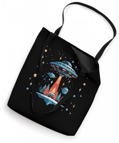 Alien Abduction Forest Cabin Starry Night Scene Tote Bag $14.24 Totes