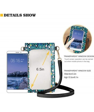 Aztec Style Touch Screen Purse Crossbody Cell Phone Bag for Women Teal Marble $14.39 Crossbody Bags