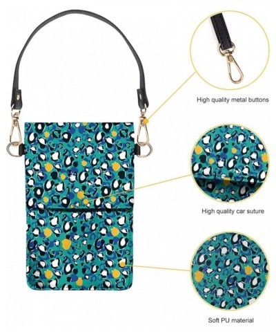 Aztec Style Touch Screen Purse Crossbody Cell Phone Bag for Women Teal Marble $14.39 Crossbody Bags