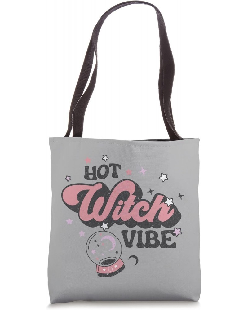 Hot Witch Vibe Celestial Mystical Halloween Pun Quote Funny Tote Bag $13.91 Totes