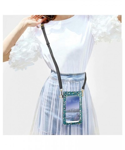 Aztec Style Touch Screen Purse Crossbody Cell Phone Bag for Women Teal Marble $14.39 Crossbody Bags