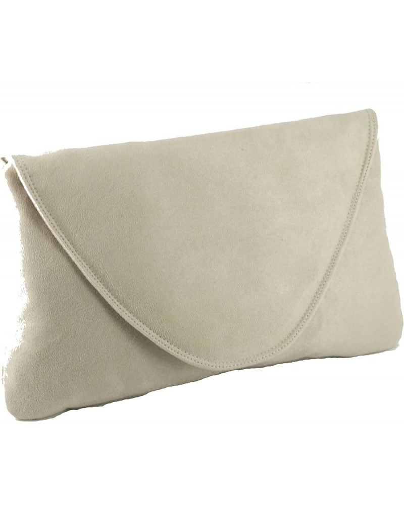 Womens Attractive Large Faux Suede Clutch Bag/Shoulder Bag Wedding Party Occasion Bag Ivory $27.83 Clutches