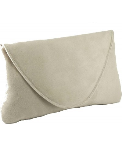 Womens Attractive Large Faux Suede Clutch Bag/Shoulder Bag Wedding Party Occasion Bag Ivory $27.83 Clutches