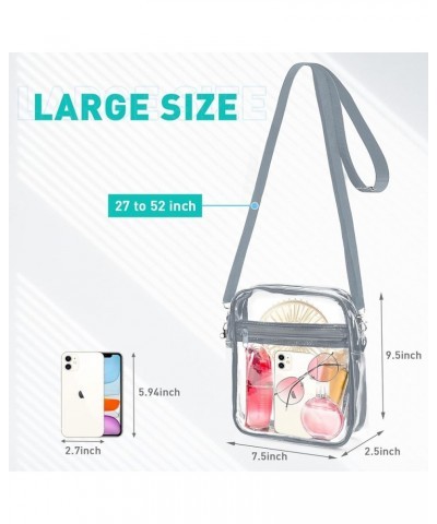 Clear Bag for Stadium Events Clear Purse Stadium Approved Crossbody Bag for Sports Concert Bag Grey $6.11 Crossbody Bags