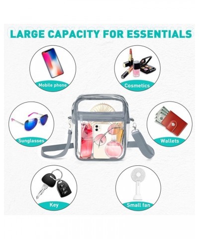 Clear Bag for Stadium Events Clear Purse Stadium Approved Crossbody Bag for Sports Concert Bag Grey $6.11 Crossbody Bags