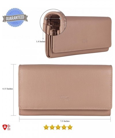 Women RFID Blocking Genuine Leather Bifold Wallet-Clutch For Women-Shield Against Identity Theft Saffiano Rose Pink $15.76 Wa...