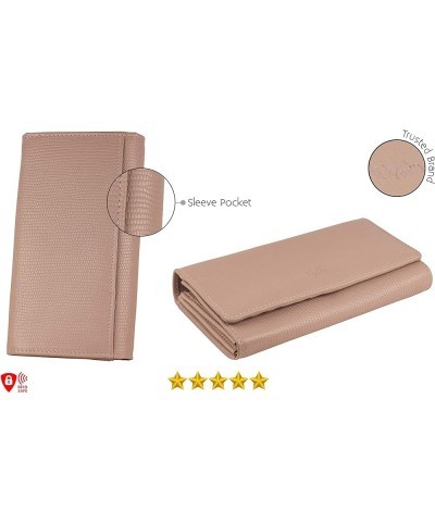 Women RFID Blocking Genuine Leather Bifold Wallet-Clutch For Women-Shield Against Identity Theft Saffiano Rose Pink $15.76 Wa...